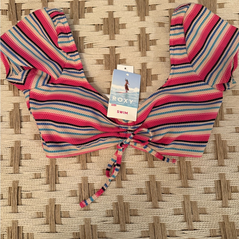 Roxy Multicolor Striped Crop Top - image 3